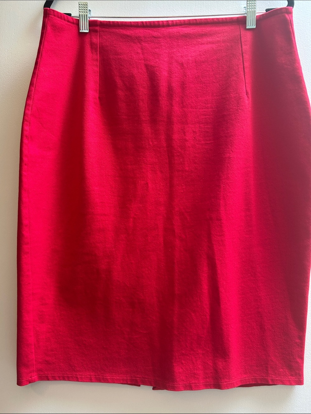 Retro Mode Merr Red Pencil Skirt Stretch Denim Lightweight